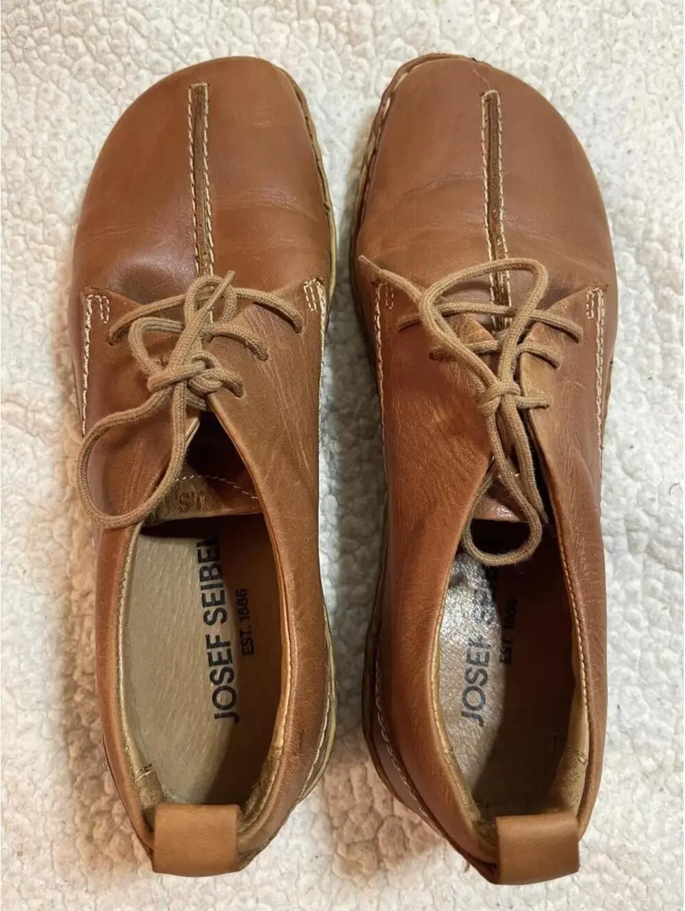 Josef Seibel Brown Leather Lace-Up Casual Shoes